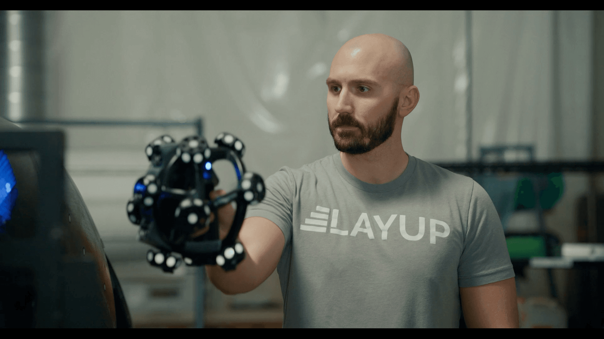 Engineer holding a composite component