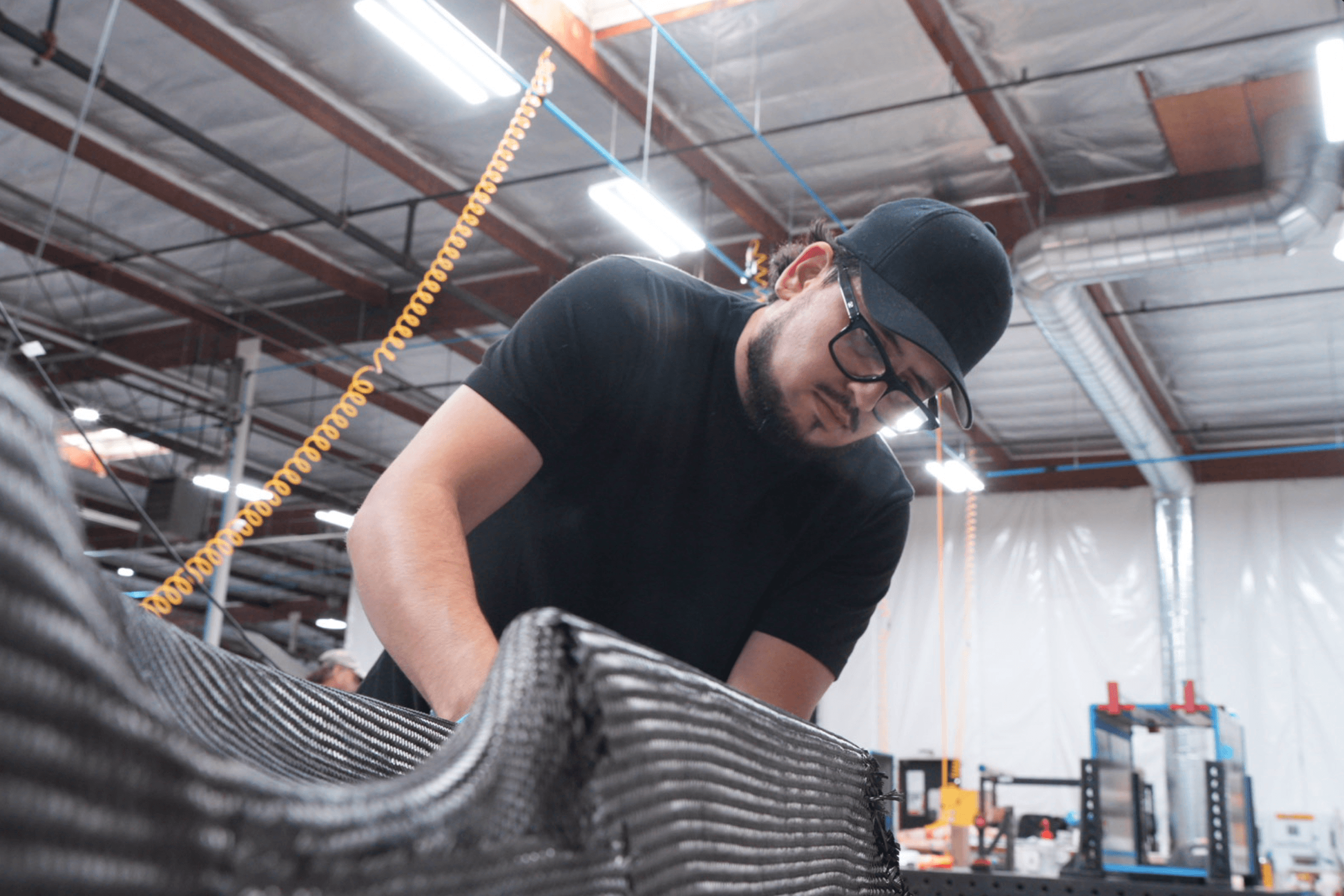 Composite manufacturing process close-up